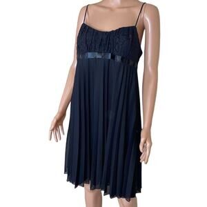 Love Tease LBD spaghetti strap accordian skirt lace top SZ 13 knee length black